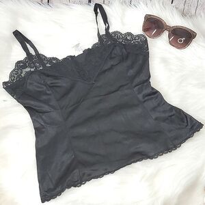 Vintage 90s Sexy Satin Lace USA Made Babydoll Tank Top Size Small